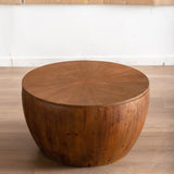 31.50"Vintage Style Bucket Shaped Coffee Table with storage function, for Office, Dining Room and W757119052