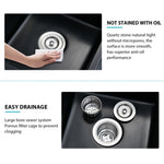 ZUN 33" L X 18" W Double Bowl Undermount Kitchen Sink With Basket Strainer JYGAD6688MB