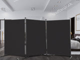 6FT Trifold 160g Polyester Fabric Plastic Foot Carbon Steel Frame Foldable Screen Black 60465483