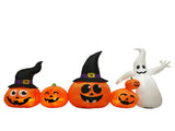 8 ft Halloween Inflatable Pumpkin Family and Ghost with 5 Built-In LED Lights 51851445
