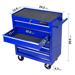 ZUN 5 Drawer Tool Chest, Tool Storage Cabinet for Garage Storage with 4 Wheels and Locking System, BLUE W1102107323