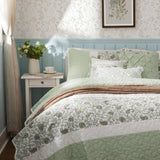 6 Piece Cotton Percale Quilt Set with Throw Pillows Full/Queen B035P294112