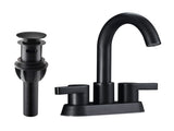 Bathroom Faucet 2 Handle Centerset Sink Faucet with Pop Up Drain Assembly, 4 Inches 02408026