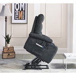 ZUN Electric Power Lift Recliner Chair with Massage and Heat for Elderly, 3 Positions, 2 Side Pockets, 08792062