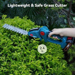 ZUN Hedge Trimmer Cordless, 2 in 1 21V Handheld Electric Weed Shears and Bush Trimmer, with 2 66709891