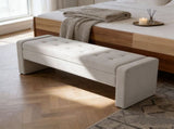 50" Modern Upholstered Storage Bench with Tufted Seat, Fabric Ottoman Bench for Bedroom, Entryway, W5325P426827