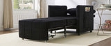 Upholstered Convertible Sleeper Sofa, 31.5" Pull Out Sofa Bed with 5-Position Adjustable Backrest, N719P272689B