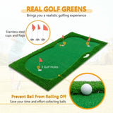 10x5 FT Golf Putting Green, Golf Training Mat with High-quality Turf, 3 Holes, 3 Flags and Cups for W1422P289866
