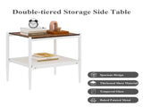 Set of 2 End Tables, Nightstand with Tempered Glass Tabletop, Compact Side Table with 42906035