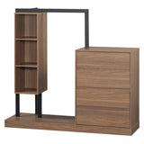 ZUN Wardrobe with 4 Drawers and 3 Shelves,Espresso N820P196888P