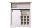 Farmhouse Storage Cabinet with Sliding Barn Door & Wine Shelf, Small Storage Cabinet for, Kitchen, W3151P264504