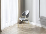 Ruby Modern & Contemporary style chair made with Metal & Gold Legs in Gray Color B009P241743