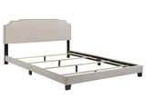Beige Queen Panel Bed with Nailhead Trim B062P153557