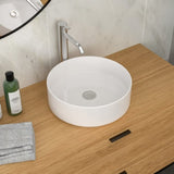 15.75"x15.75" White Ceramic Vessel Bathroom Sink W1243P290622