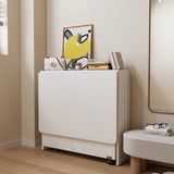 Fully unfolded 51.18 inches white foldable table, suitable for small family table or display table W1658P263948