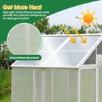 ZUN Greenhouse, Wooden Greenhouse Polycarbonate Garden Shed fors, 76''x48''x86'' Walk-in Outdoor 32329616