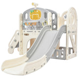 ZUN Kids Slide Playset Structure, Freestanding Castle Climbing Crawling Playhouse with Slide, Arch PP300683AAK