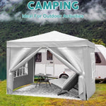 ZUN 10'x10' Folding Canopy with 4 Removable Sidewalls Outdoor Event Shelter UPF 50+ Gazebo Portable W2185P194727