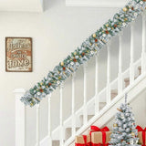Pre-lit Holiday Christmas 4-Piece Set, Christmas Garland, Wreath and Set of 2 Entrance Trees with 19956459