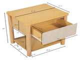 Wood Nightstand,Modern Nightstands with Drawer, Farmhouse Bedside Table for Bedroom Living Room N770P345998N