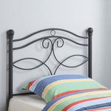 Matte Black Metal Twin Headboar B062P153733
