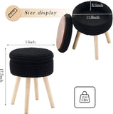 Round Ottoman with Storage Multifunctional Cotton Knitted Vanity Stool Footrest Stool for Living 68063724