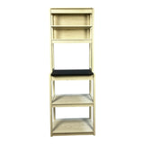 23.62" White and Black color Bakers Rack for Kitchen with Storage, Coffee Bar, 5-Tier Kitchen W1412P230430