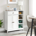 ZUN Double-Door Bathroom Cabinet with 2, Adjustable Panels, 1 Drawer and 3 Side Shelves, White 21280126