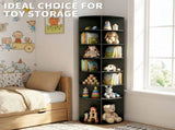 7-tier, 360&deg rotating wood-plastic composite shoe rack, 60*60*184cm, black 06263658