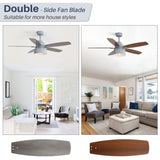 52-Inch Premium Cement Gray Ceiling Fan With Light,E26 Bulb Included,Remote Control,DC Motor,5 W934P359531