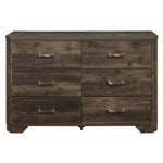 ZUN Rustic Brown Finish Dresser with Storage Drawers Clipped Corners Transitional Style Wooden Bedroom B011P186839