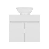 Vessel Sink Vanity Manchester, Two Drawers and Open Shelf, White B200P313681