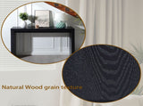 Modern Black Console with Ribbed Design,Wood Console, 47" W entryway table,Black Entry W2729P199006