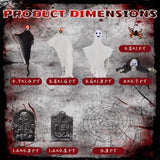 Outdoor Halloween Decorations 8-Piece Set, Hanging Ghosts Decor and Cobweb and Gravestone with 80897903