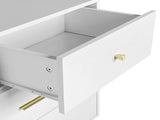 Seven Drawers Large Chest of Drawer Cabinet with Golden Handle and Golden Legs White Color 69237500