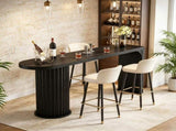 Bar Table 63 Inch Counter Height Pub Table Fluted Cylindrical Base 87345731
