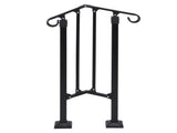 Matte black 1-step ABS plastic handrail for courtyard stairs 04823739