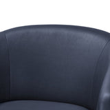 Ardena Midnight Blue Faux Leather Swivel Barrel Chair B050P322594