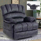 Large Manual Recliner Chair in Fabric for Living Room, Grey W3224P288516