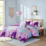 Twin/Twin XL Watercolor Tie Dye Printed Comforter Set with Throw Pillow B035129810
