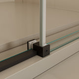 56-60"W x74"H Semi-Frame Single Sliding Shower Door,304 Stainless Steelin Matted black finish,5/16" W2965P277288