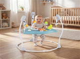 3-Level Height Adjustable Baby Bouncer with Multiple Play Toys, Stable Metal Frame Jumper - Blue 33947624
