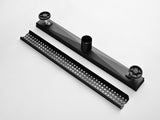 24 Inch Linear Shower Drain with Removable Square Patterned Grate, 304 Stainless Steel with Hair 49223719