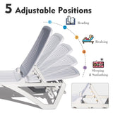 Outdoor Chaise Lounge, Pool Lounge Plastic Adjustable Recliner in-Pool Lounger Tanning Lounge W1859P170164