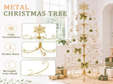 6ft Gold Iron Christmas Tree with Snowflake Top, PVC Everyday Decor Tree 72612651