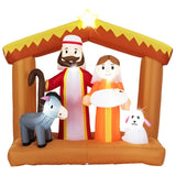 6ft Inflatable Nativity Scene - 6 Built-in LED Lights Weather-Resistant Polyester Xmas Outdoor Decor 92207829