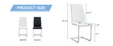 ZUN Set of 4 dining white dining chair set, PU material high backrest seats and sturdy leg W1151P203801