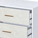 ZUN White and Champagne 6-Drawer Dresser B062P209045