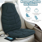 Massage Seat Cushion Back Massager W/ Heat & 6 Vibration Motors For Home 40807389