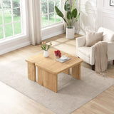 ZUN 47.24*23.62 inch and 35.43*31.49 inch Rectangle Wood Detachable Coffee Table, Single L Shape W2317P233130